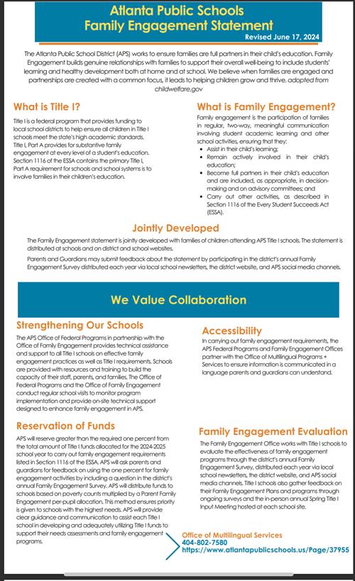 APS Family Engagement Statement